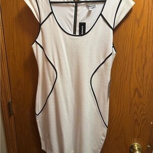 Express White Dress with Black Trim